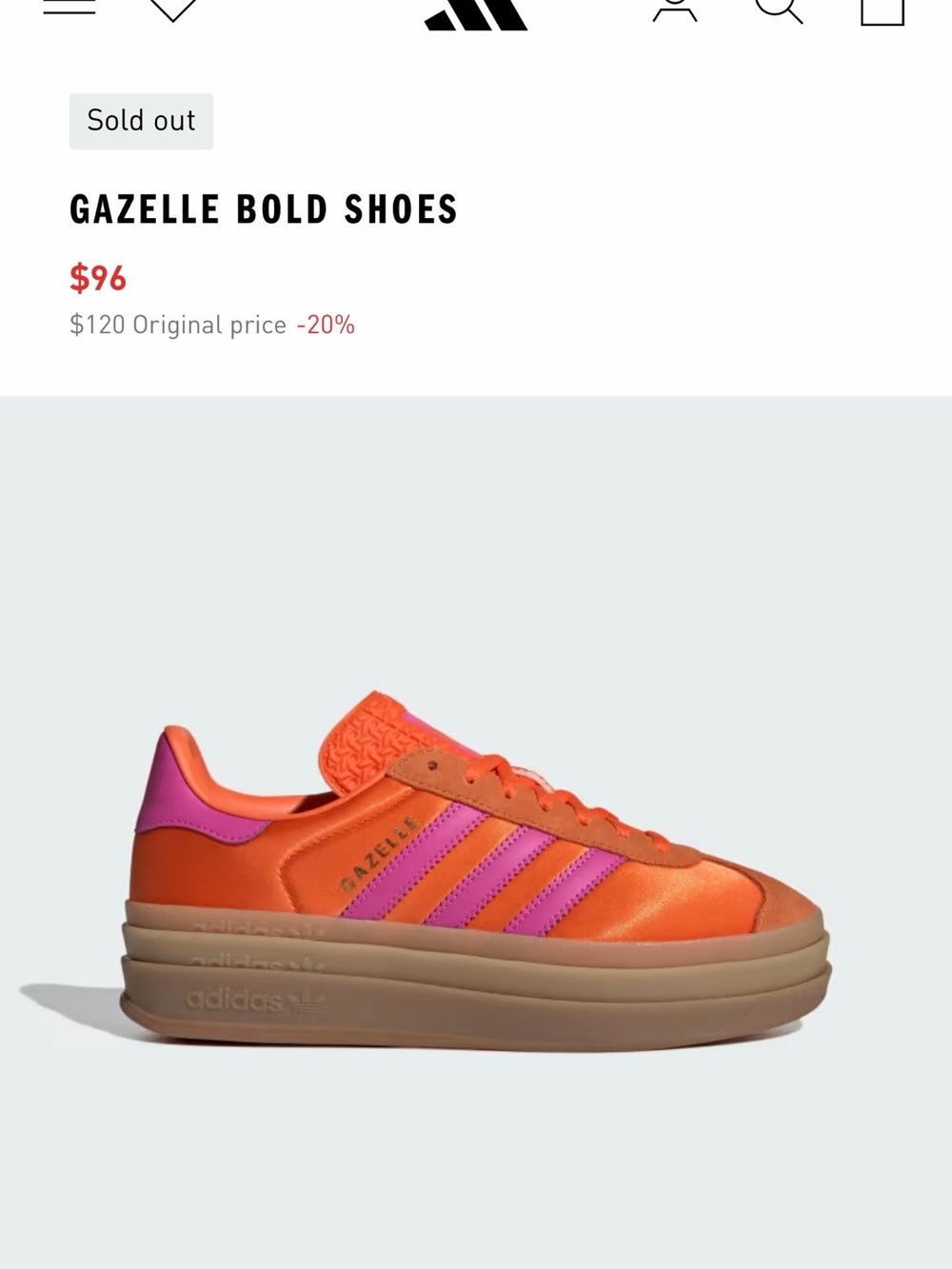 adidas Gazelle Bold Platform Sneakers - Orange & Pink